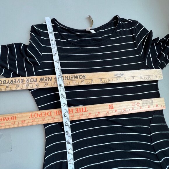 Comfy USA Dress Extra Small Black White Striped 3/4 Sleeve Casual Fit Made In US - Picture 4 of 6